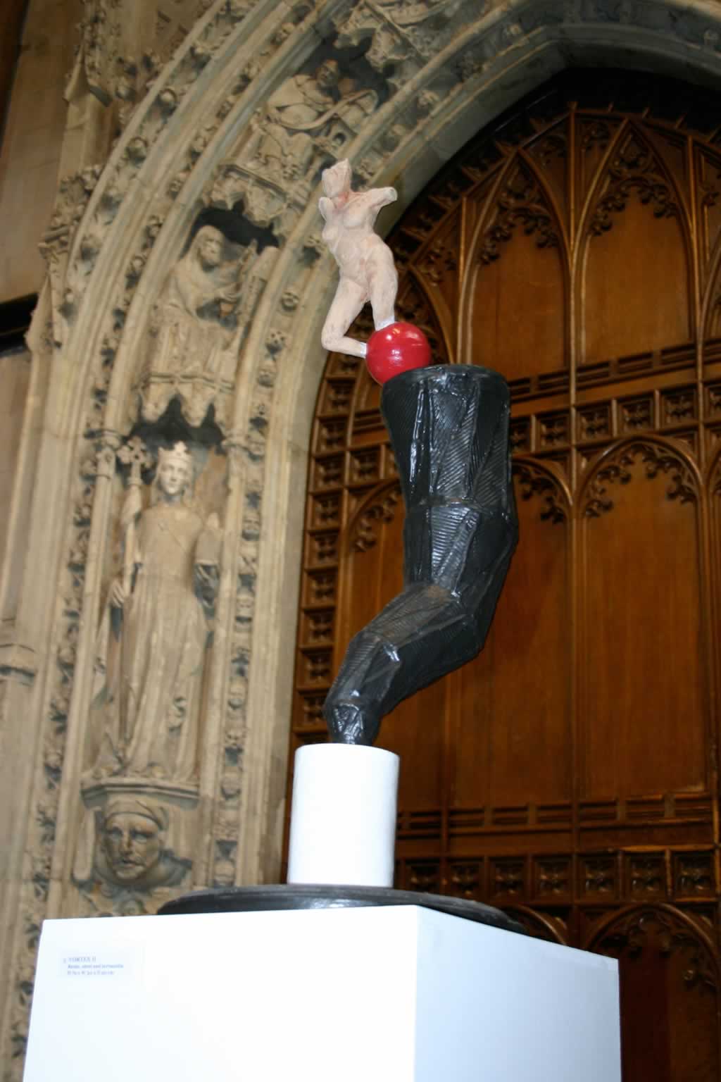 Vortex II at Rochester Cathedral (abstract figurative sculpture) by sculptor Ian Campbell-Briggs