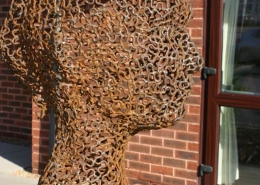 W-M-C at Friston House (abstract figurative sculpture) by sculptor Ian Campbell-Briggs